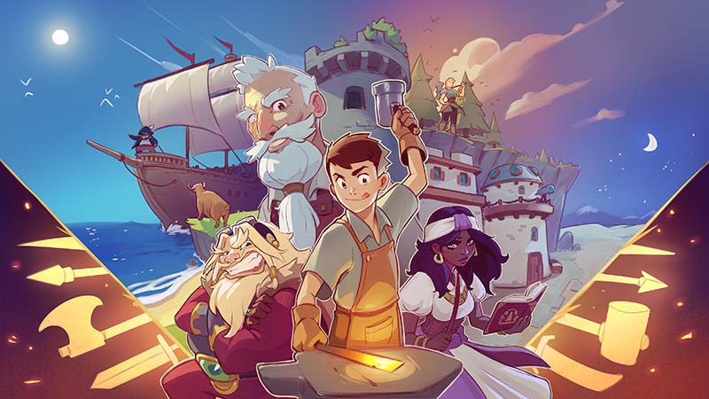 key art for While the Iron's Hot showing the main characters